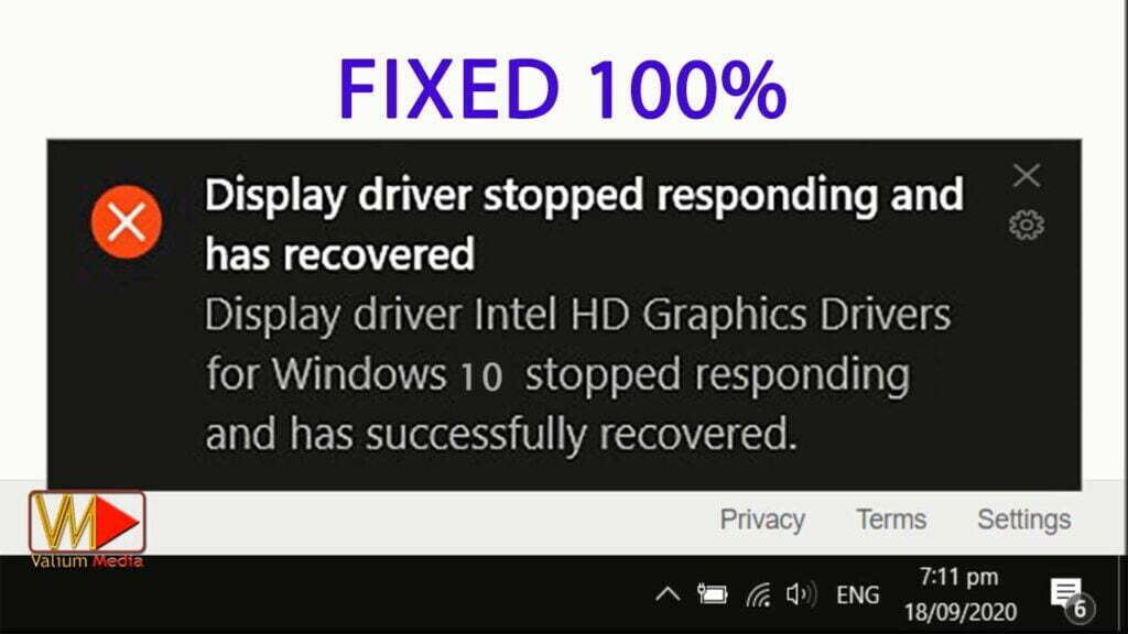 display driver stopped responding and has recovered