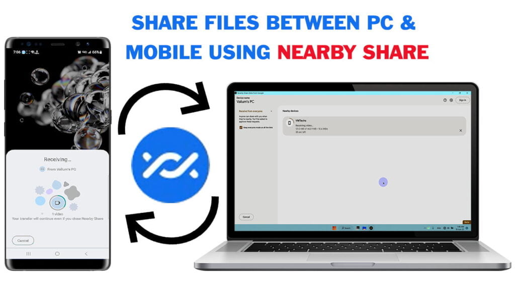 Share Files Between PC & Mobile Using NEARBY SHARE