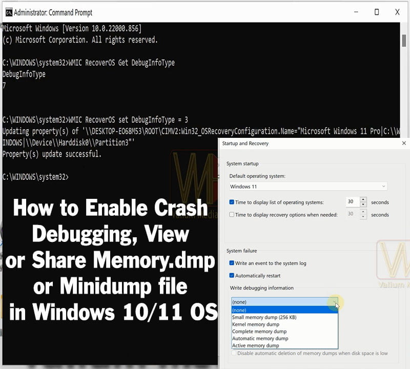 How to Enable Crash Debugging, View or Share Memory.dmp or Minidump file in Windows 10 or Windows 11 OS